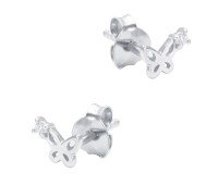 Butterfly Shaped CZ Silver Stud Earring STS-6404